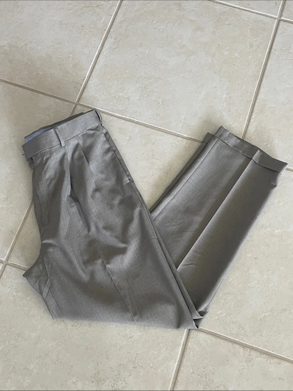 Roundtree & Yorke Men's Double Pleat Dress Pants in Taupe